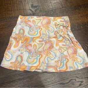 SO Women's Pastel Swirl Mini Skirt